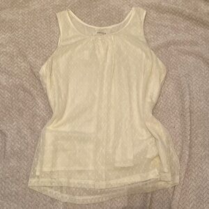 Van Heusen Cream Mesh Tank Top